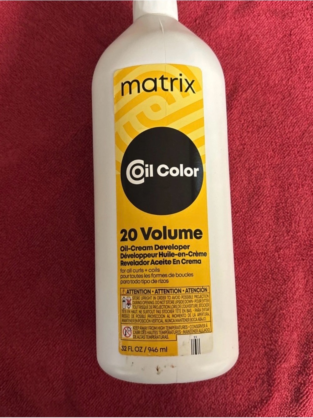 Matix Oil Color 20 Volume Developer - Yellow and Black Label